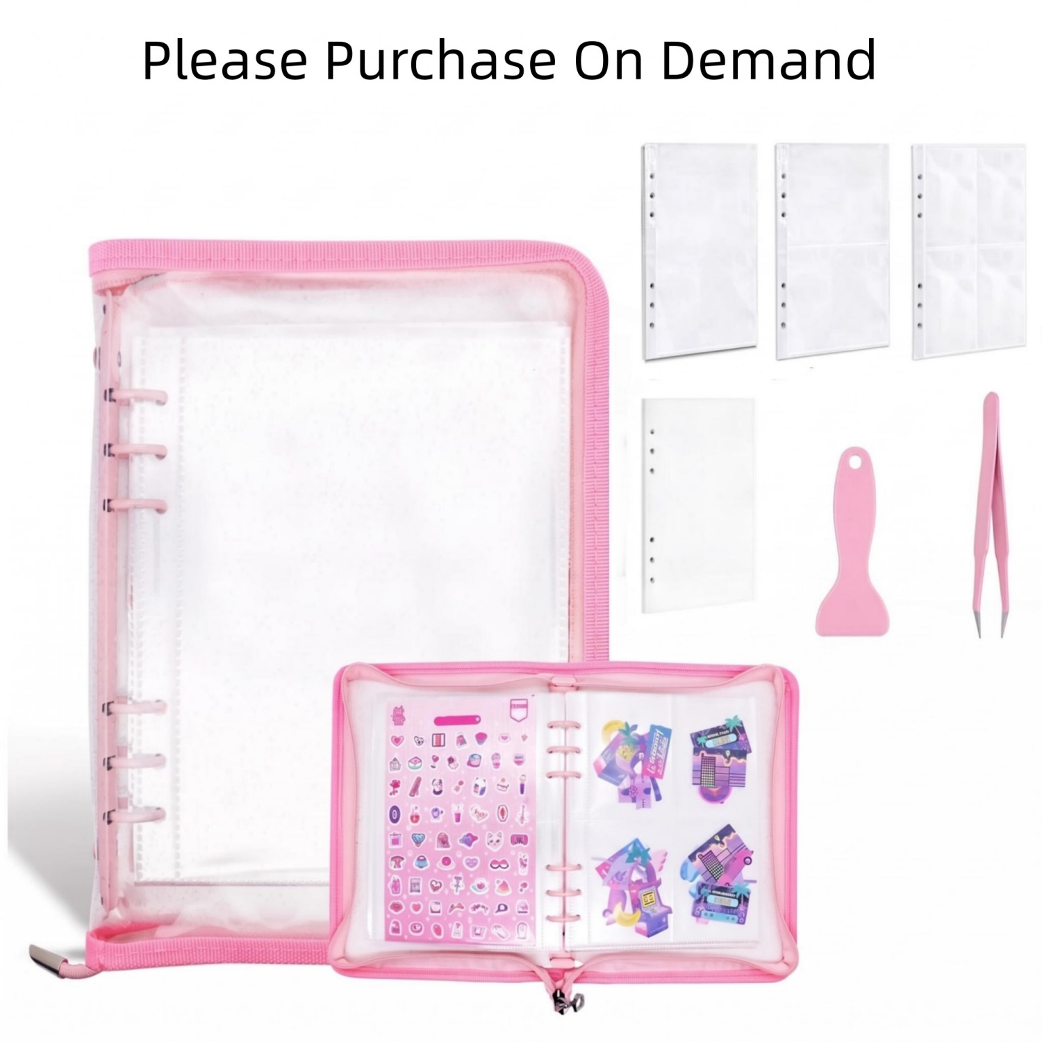 Ring Binder Box - Organisateur d'autocollants A5, classeur à 6