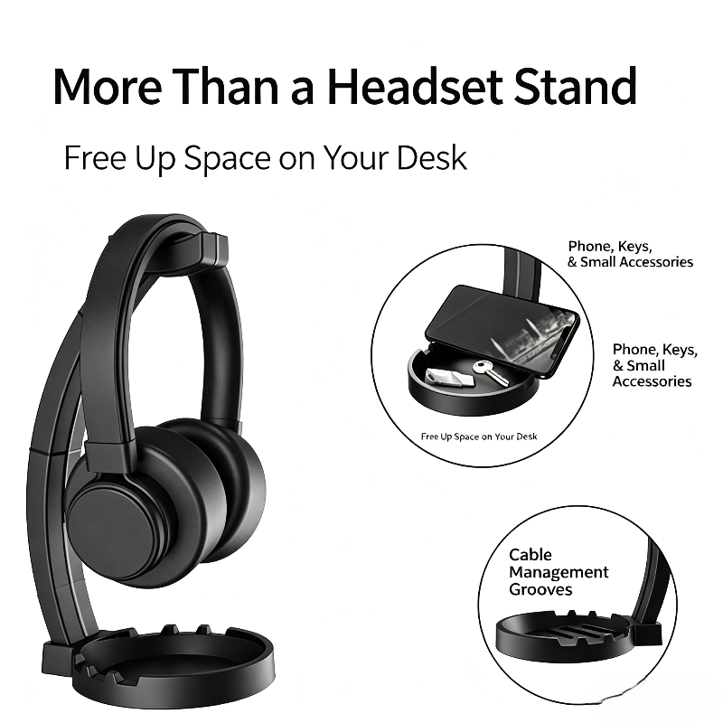 Support pour casque avec plate - Headphone Hook Under avis et prix