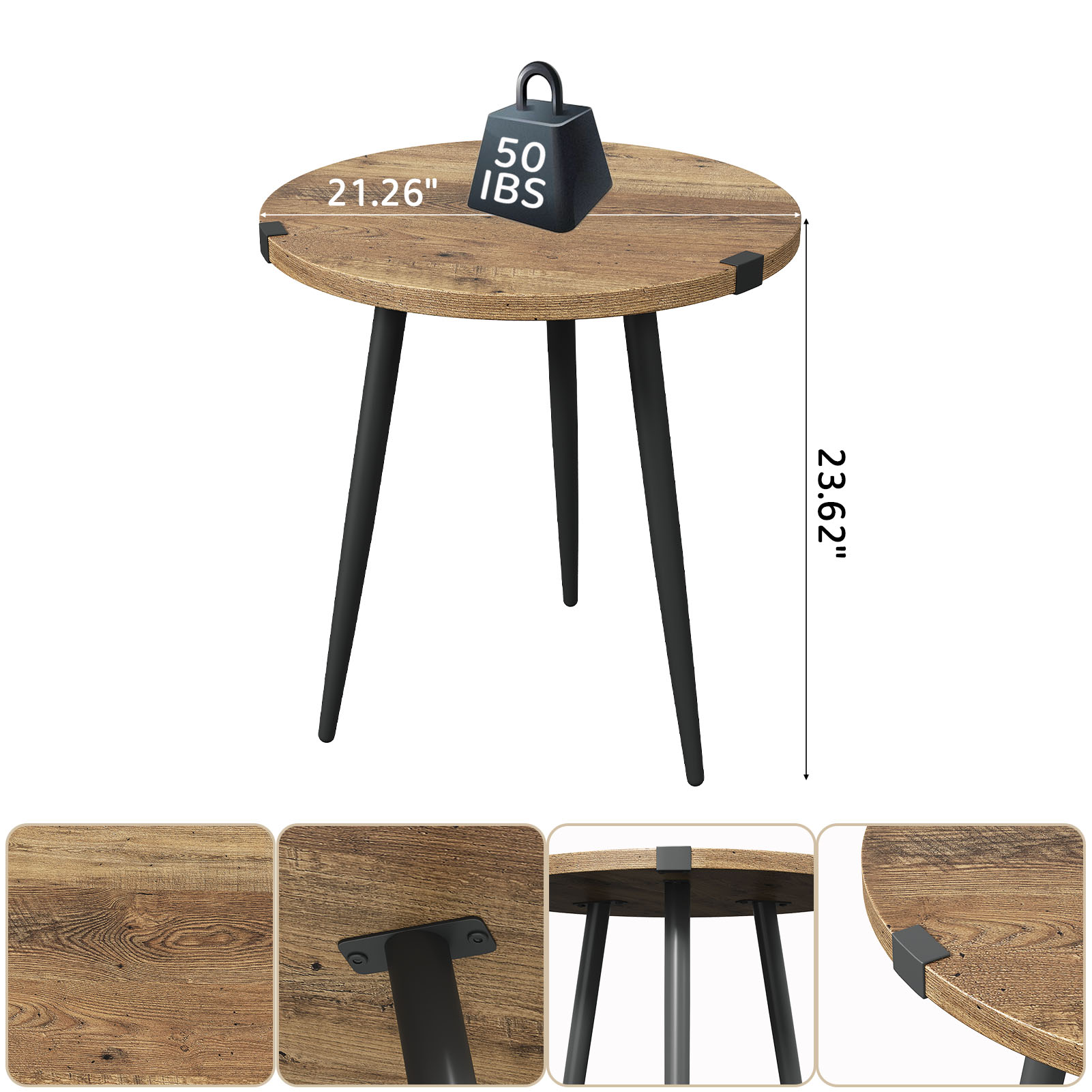 Table de salon ronde de 23,6 p - Desk Setup Oak avis et prix